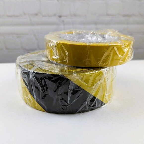 NEW 2pk Yellow/Black Vinyl Caution Safety Tape Bundle - Picture 3 of 4